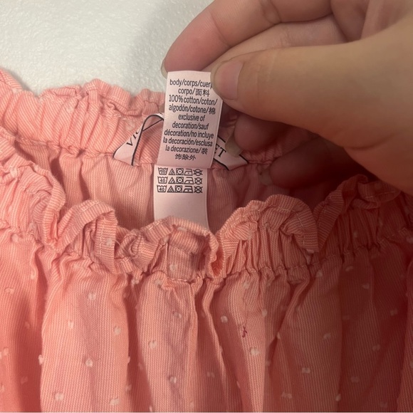 Victoria's Secret Pink Textured Dot Off Shoulder Romper Shorts  size large - Picture 3 of 6